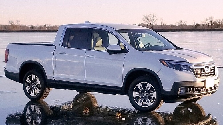 2018 Honda Ridgeline on icy pond