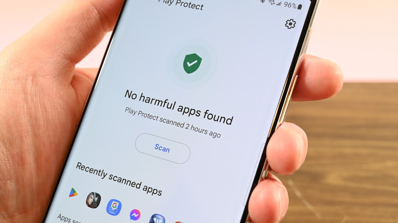Google Play Protect showing no harmful apps found
