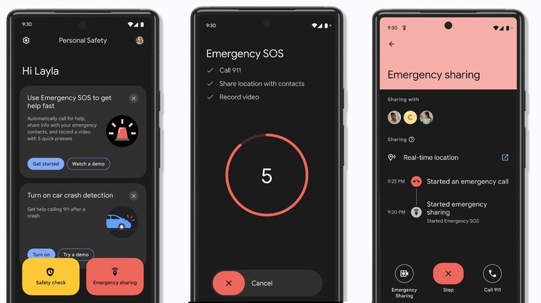 The Personal Safety app on Android