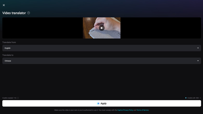 AI video translation in Capcut