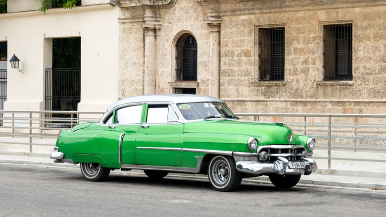 A bright green Cadillac Series 62 in Havana.