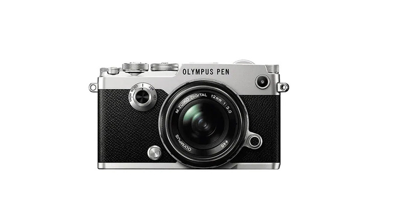 Olympus Pen-F on white background