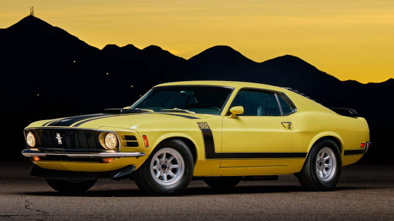 Front 3/4 view of 1969-70 Mustang Boss 302