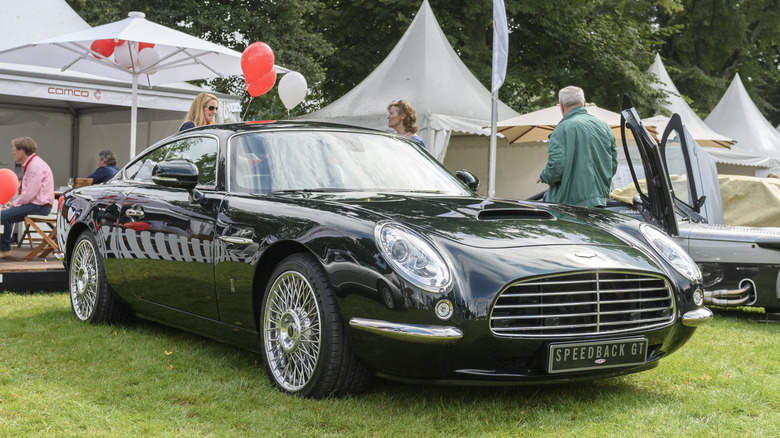 The David Brown Automotive Speedback GT in black, front 3/4 view