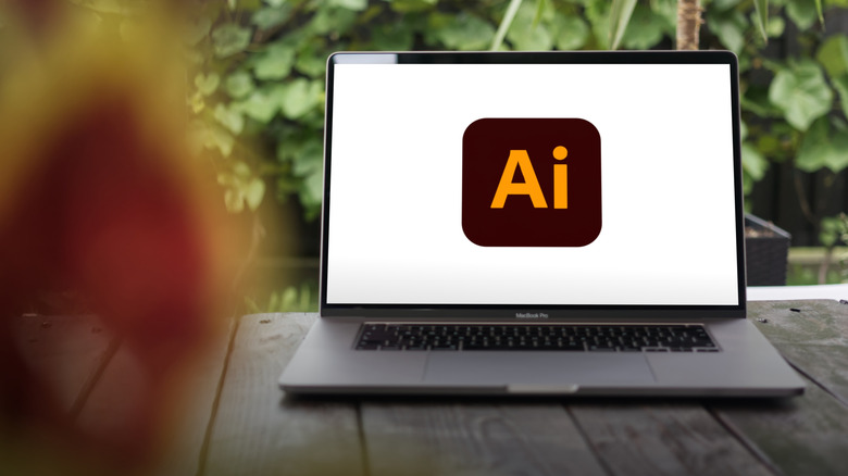 Adobe Illustrator logo on laptop