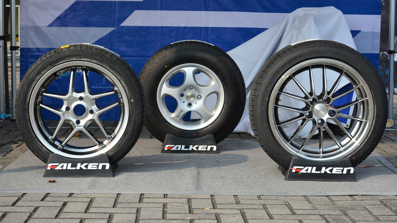 Falken tires on display