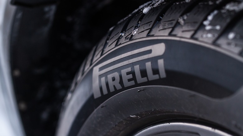 Pirelli tire on a car