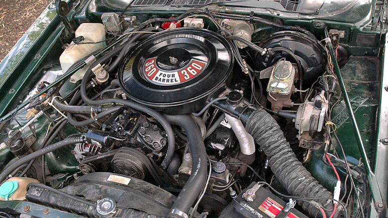 Mopar 360 V8 in engine bay