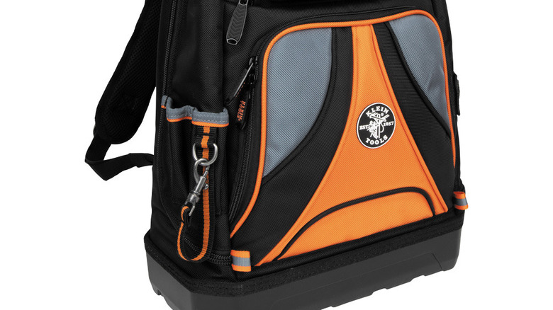 A black and orange Klein Tradesman Pro™ Tools Backpack 55421BP-14