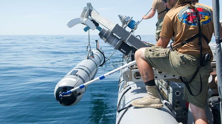 Remus Drone being launched U.S. Navy