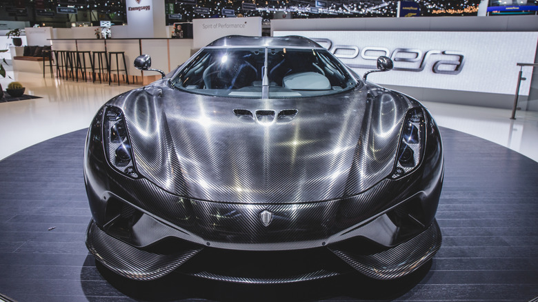 Front view of Koenigsegg Regera  on display