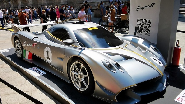 Pagani Huayra R displayed in street