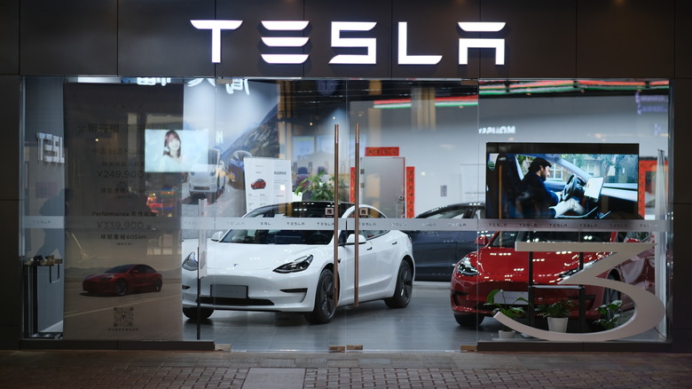 tesla shop in china