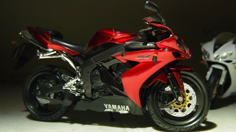 Red Yamaha R1 motorcycle