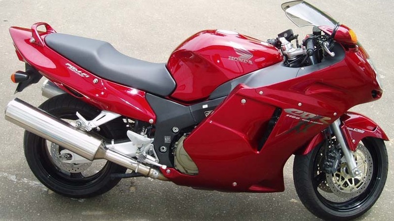 Red 1999 Honda Super Blackbird 1100XX