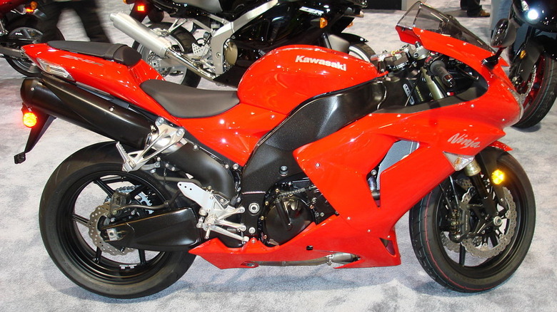 Orange 2007 Kawasaki Ninja ZX10R