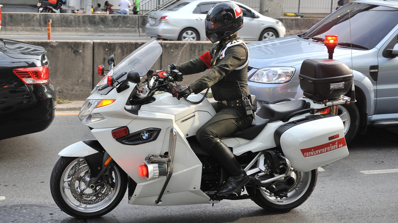 White BMW K1300GT Police bike