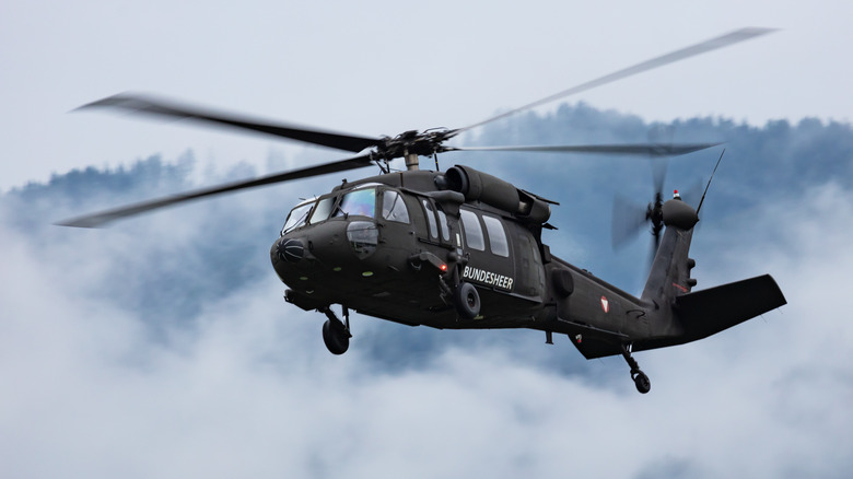 A Black Hawk helicopter from the Austrian Armed Forces