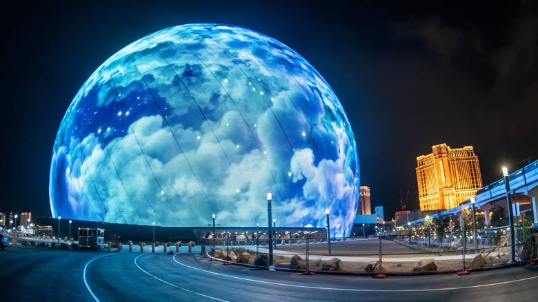 The Las Vegas Sphere with stars