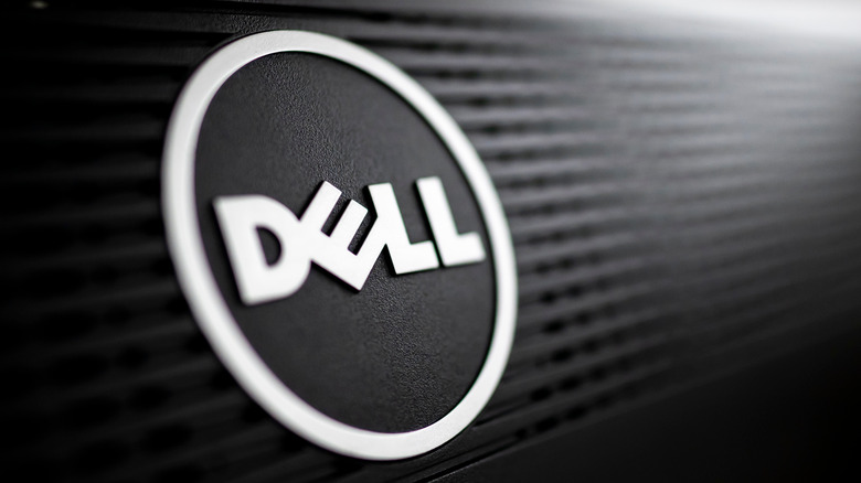 Dell logo on surface