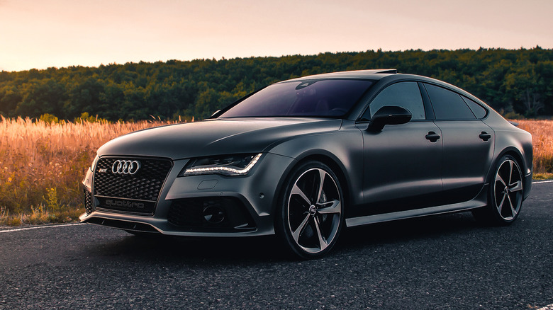 Audi RS7 first generation posing at sunset