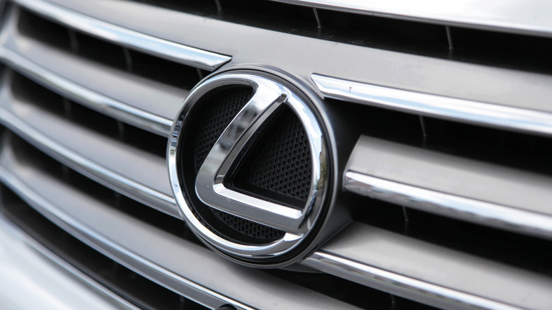 Lexus logo on car grille