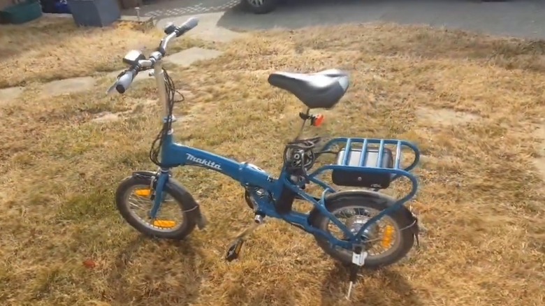 Makita Motor-Assisted Bike parked in yard