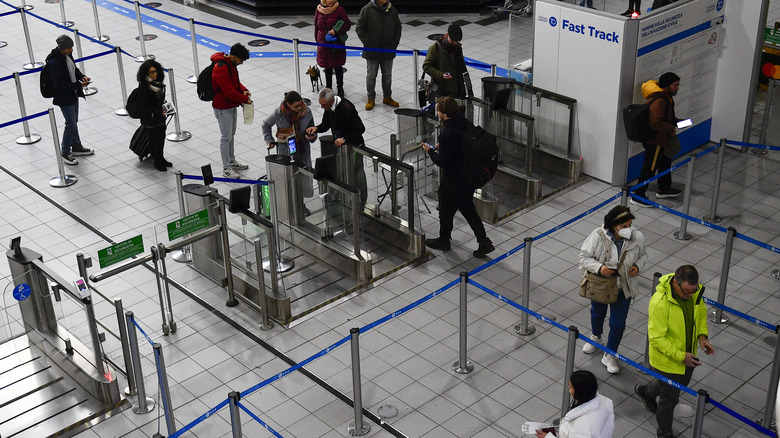 People boarding a flight