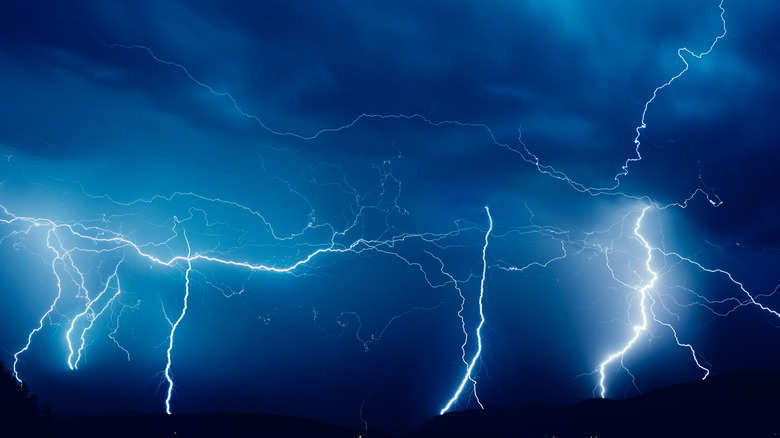 Thunderstorm in sky