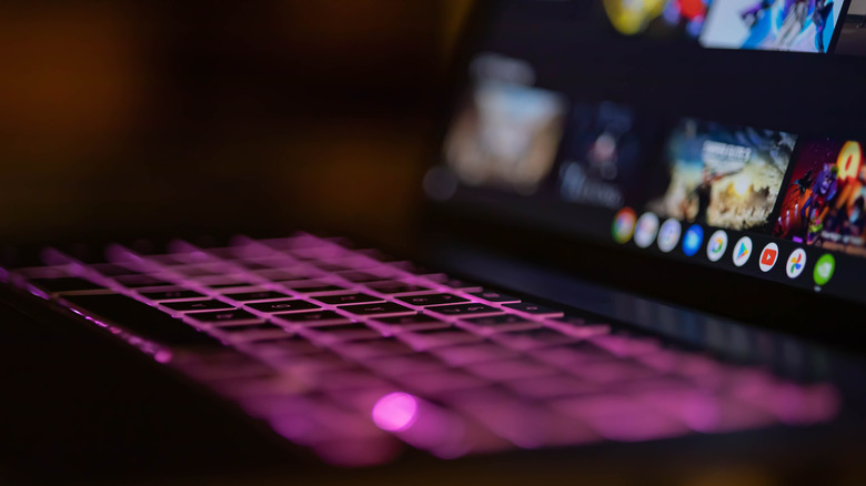 Close up of Acer laptop keyboard