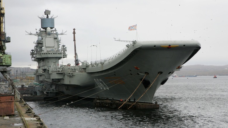 Admiral Kuznetsov at dock awaiting repairs