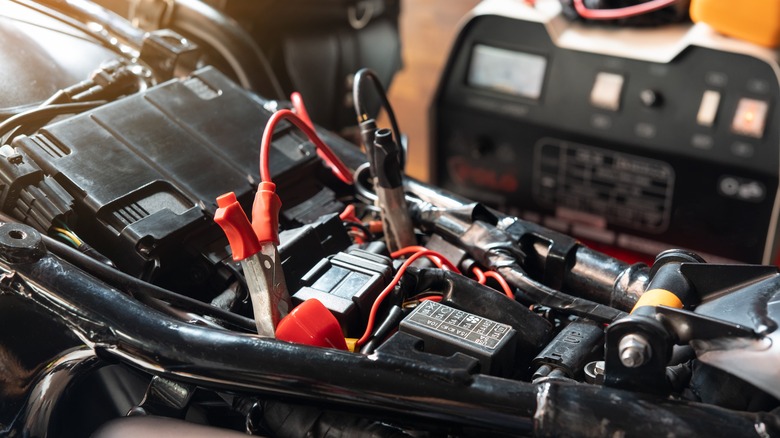 Charging motorcycle battery