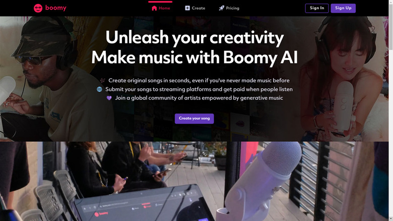 Boomy home page