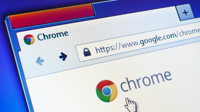 Google Chrome homepage on computer screen