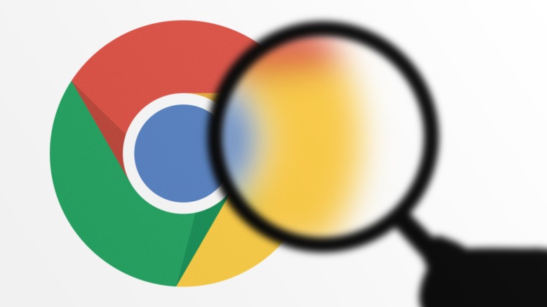 Chrome logo with magnifying glass