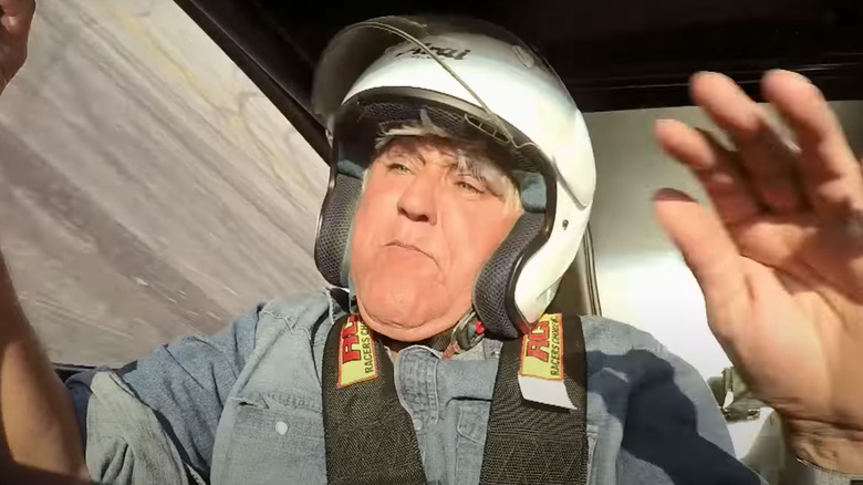 Jay Leno flipping over in car