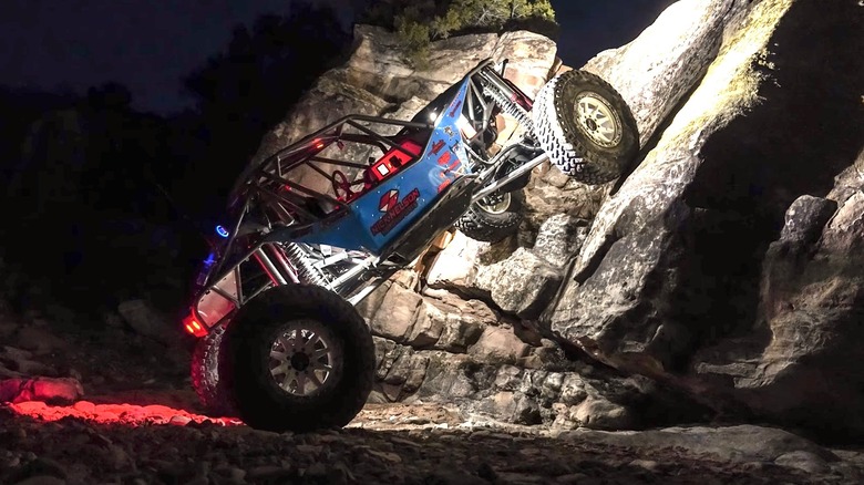 ATV climbing with rock lights