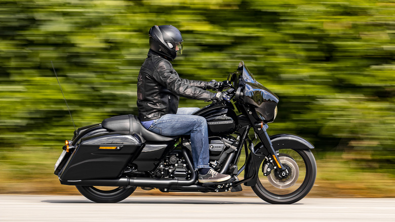 Harley-Davidson Street Glide driving on road