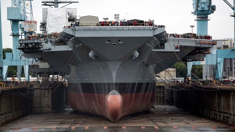 USS Gerald R. Ford in dry dock