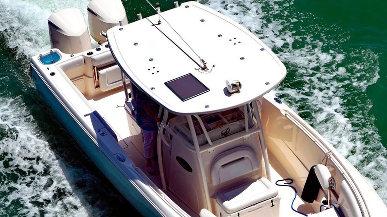 Thunderbolt Solar on the roof of a boat