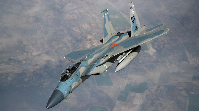 F-15EX during air refueling operation.