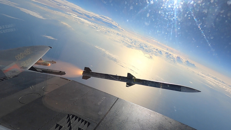 F-15EX firing an AIM-120 AMRAAM.