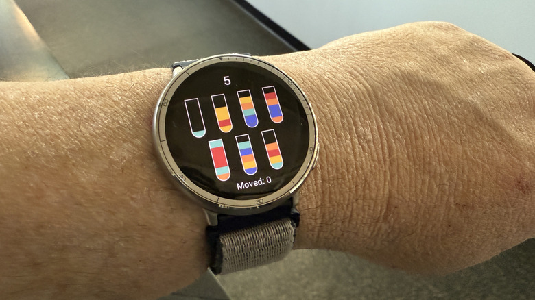 Water sort puzzle game on Amazfit Active 2