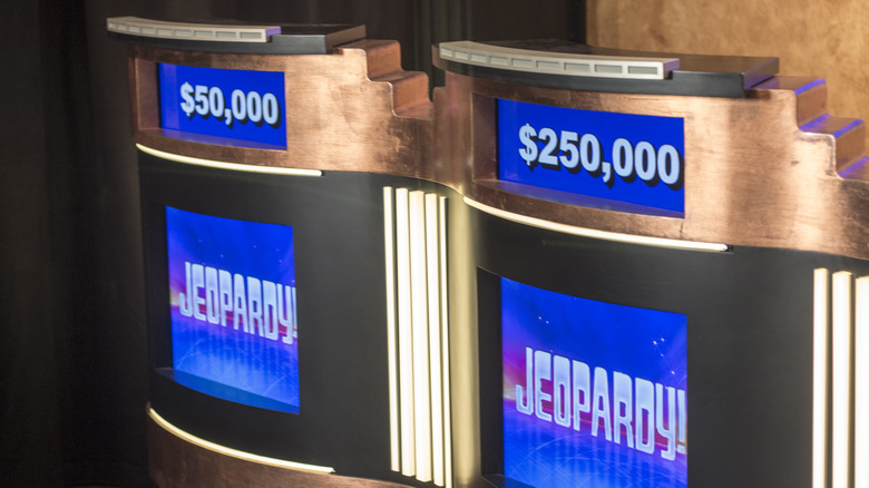 Jeopardy! logo on screens