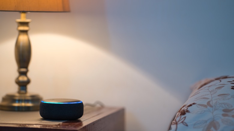 Amazon Echo on nightstand