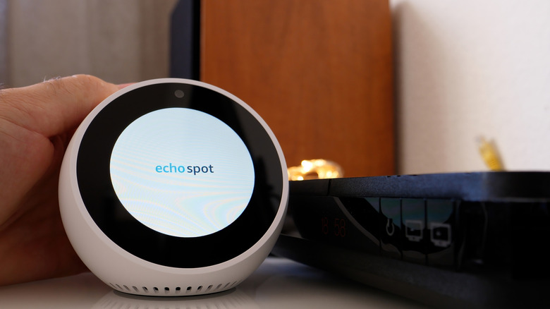 Amazon Echo Spot on table