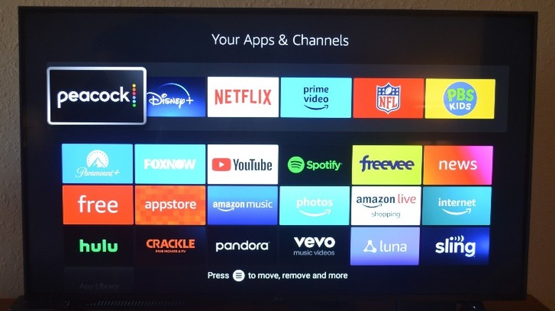 Fire OS Apps and Channels menu