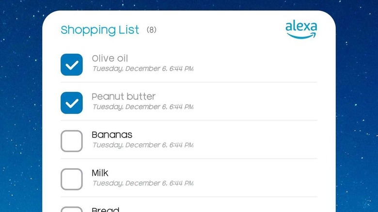 Alexa Shopping List widget Android