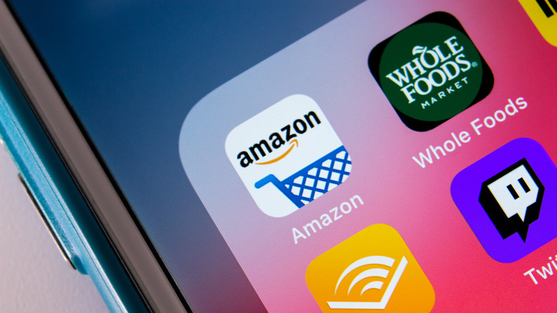 Amazon apps displayed on smartphone