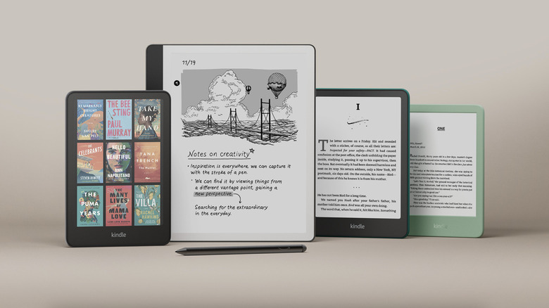 Amazon's updated Kindle family.